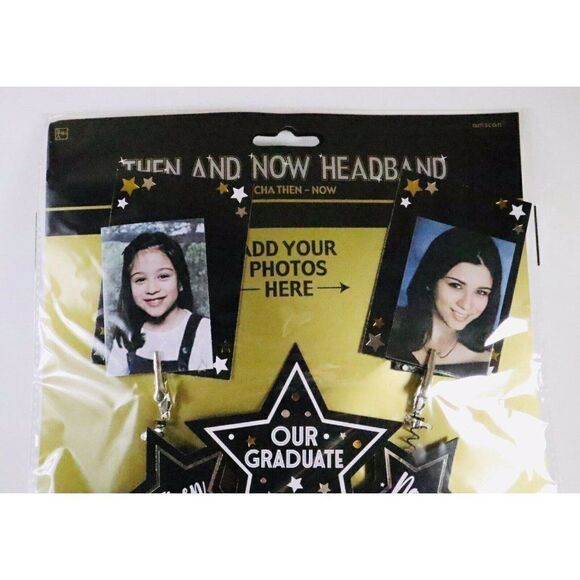 Graduation Then and Now Headband Customizable Celebrate Photo Prop Party Memory - Picture 4 of 8